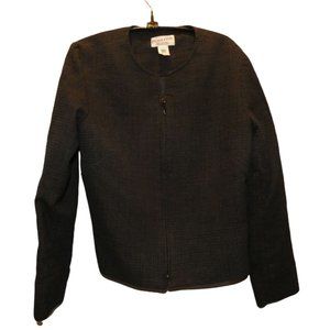 Women's Black and White Short Jacket, Size 12, Pendleton, Virgin Wool